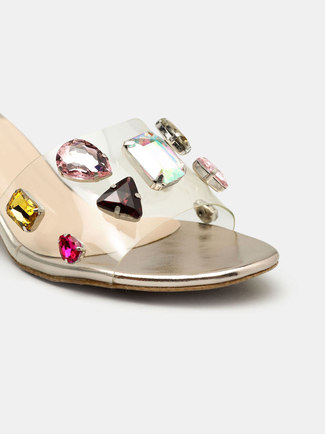 Golden Open-Toe Slip-ons