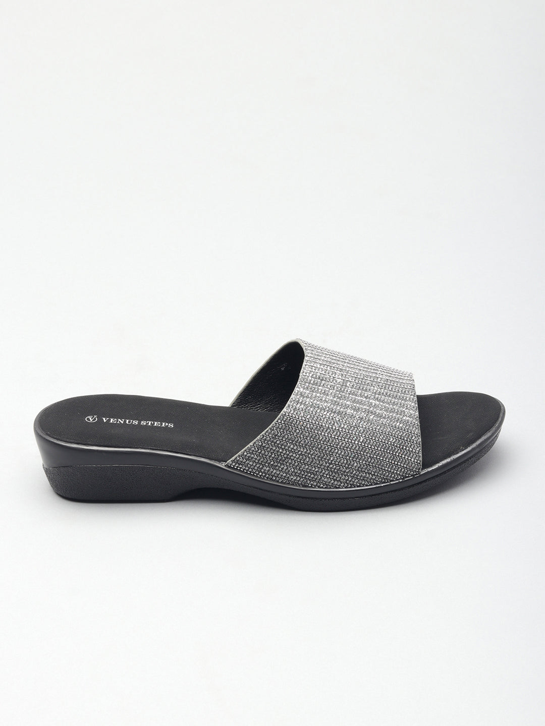 Classic Shimmery Wedge Heel Slippers