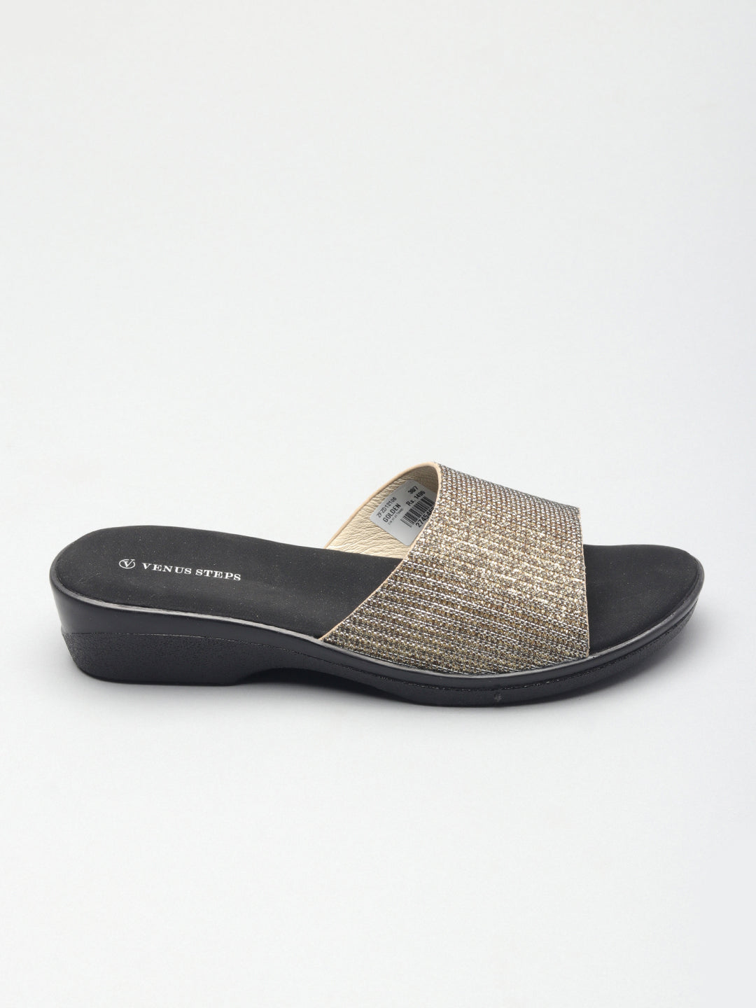 Classic Shimmery Wedge Heel Slippers