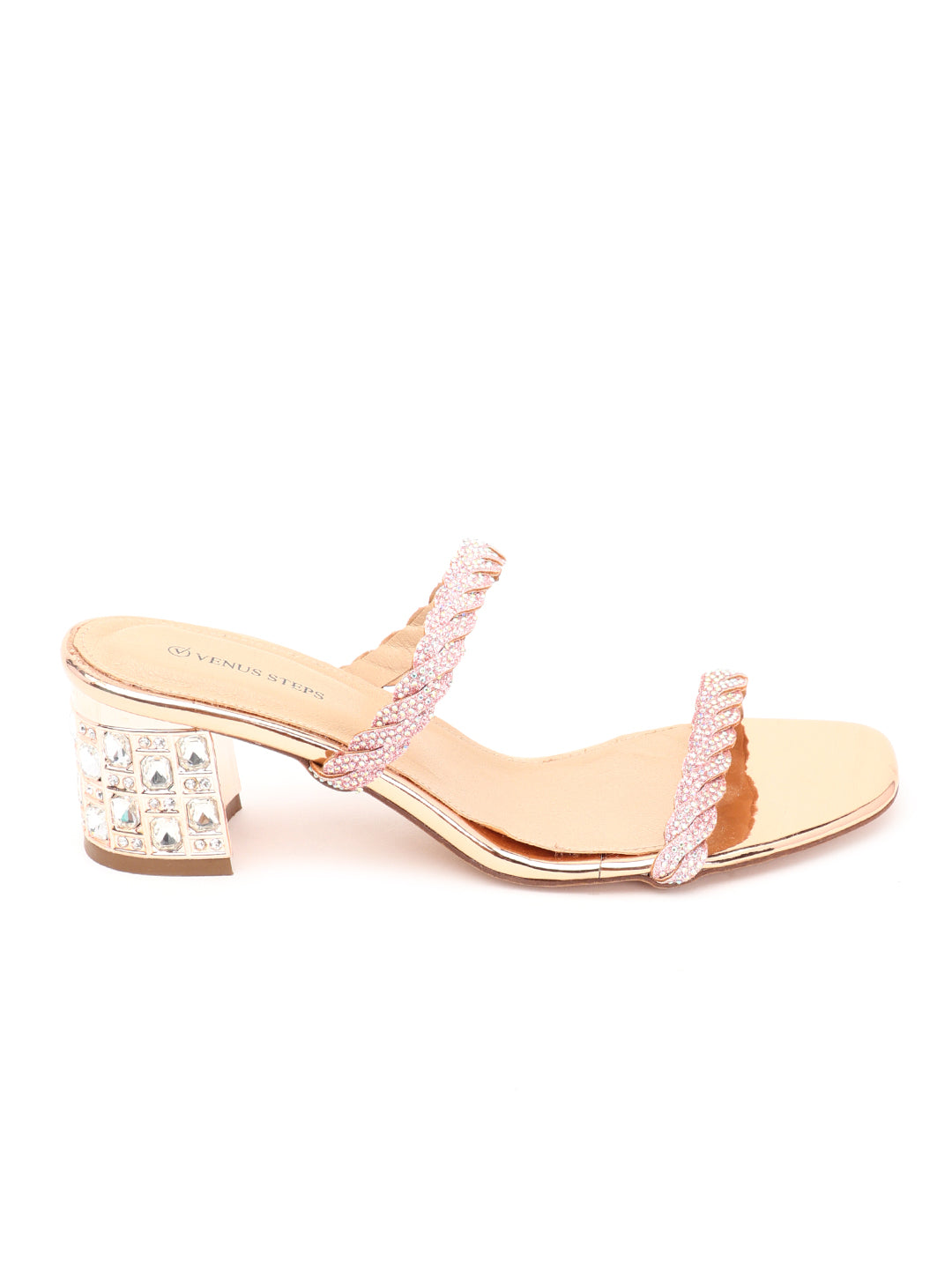 Venus Steps Shimmery Block Heel Slippers