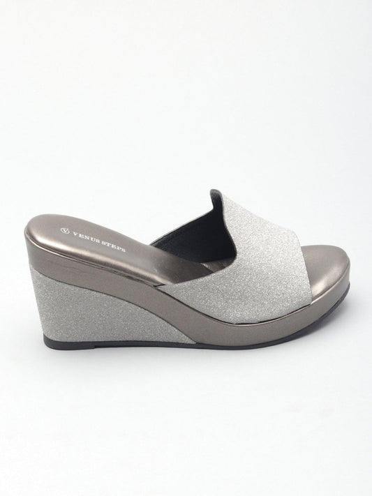 Glittery Wedge Slippers