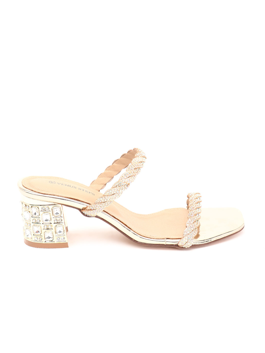 Venus Steps Shimmery Block Heel Slippers