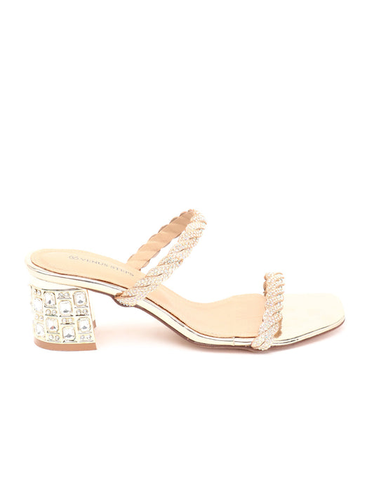 Venus Steps Shimmery Block Heel Slippers