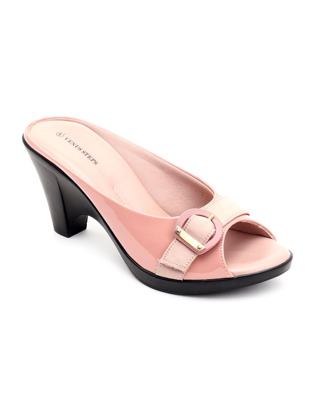 Venus PU Sole Block Heel Slippers