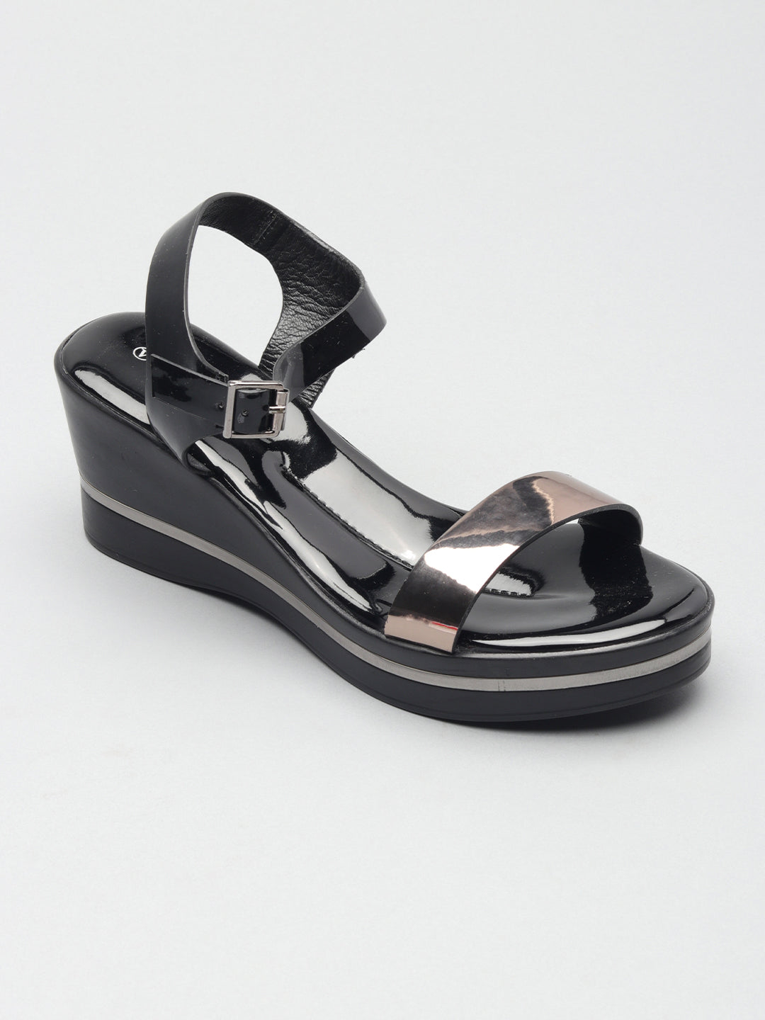 Womens Solid Wedhe Heel Sandals