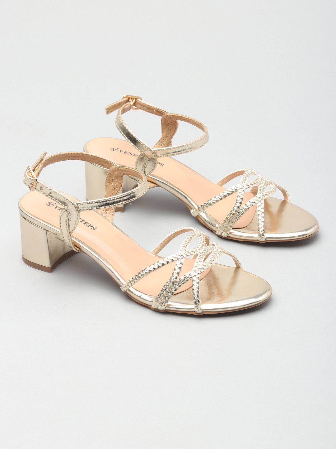Womens Textured Embellished Sandals
