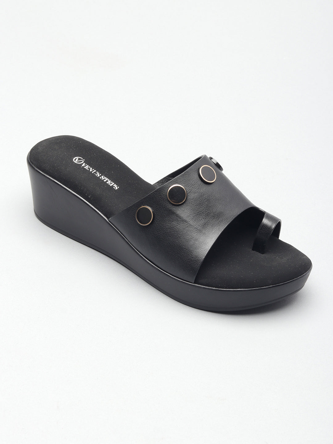 Solid Open Toe Wedge Hell Chappals