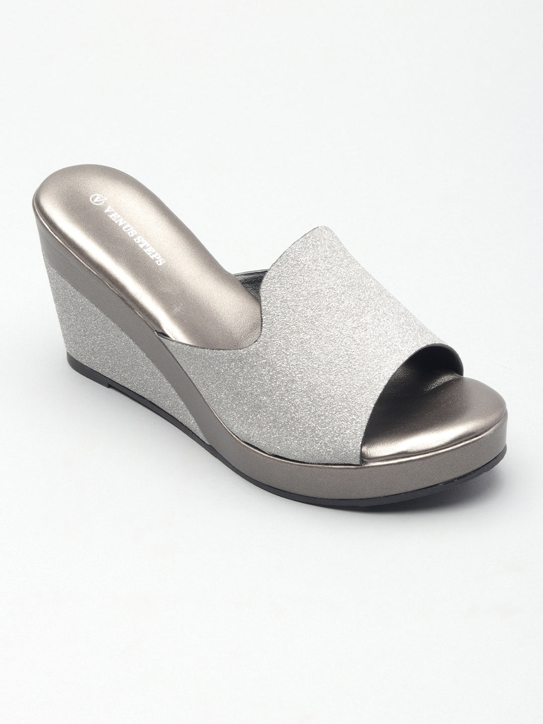 Glittery Wedge Slippers