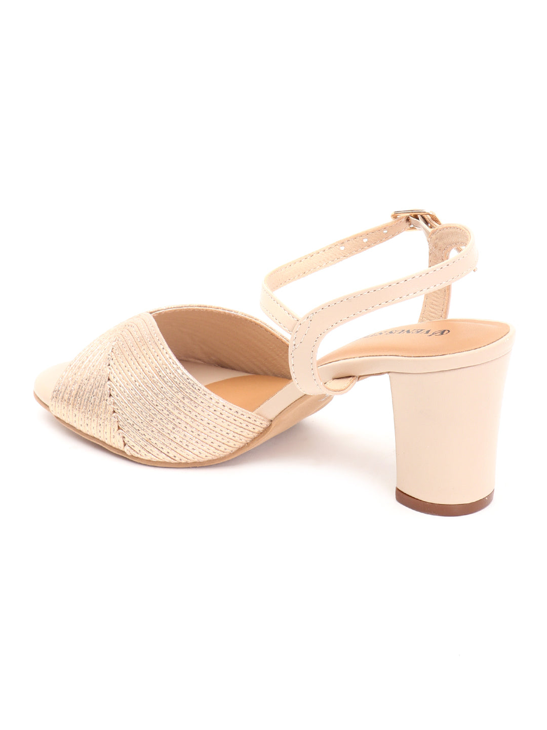 Venus Steps Shimmery Mettalic Block heel sandal