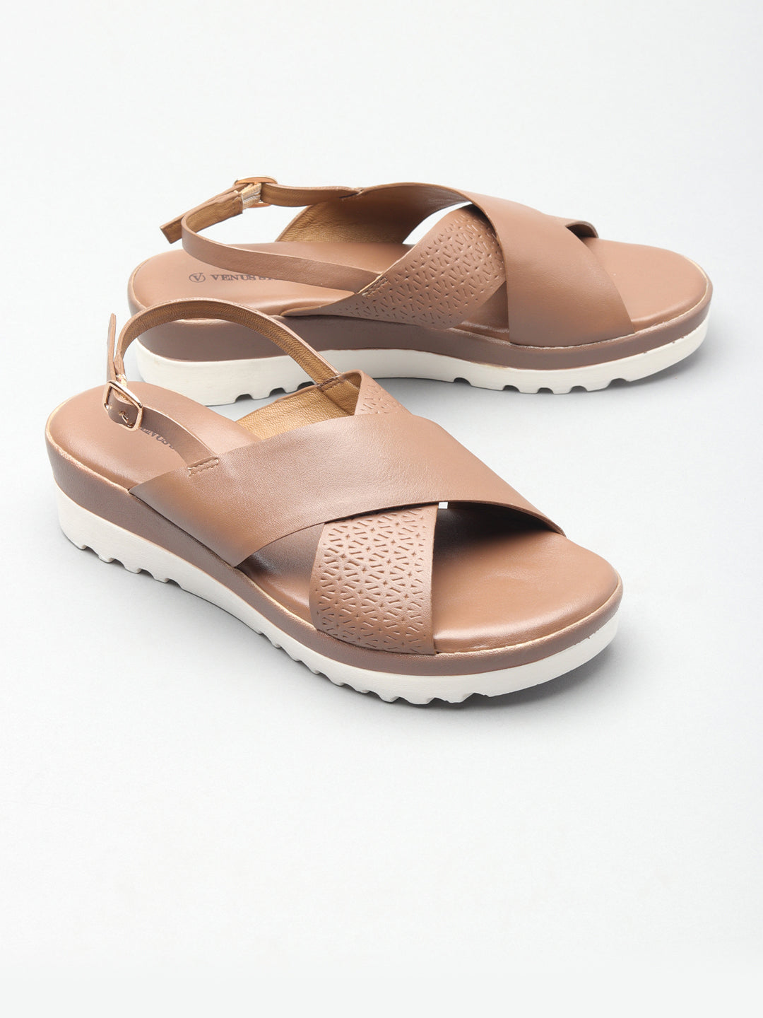 Comfortable And Textured Wedge Heel Sandals