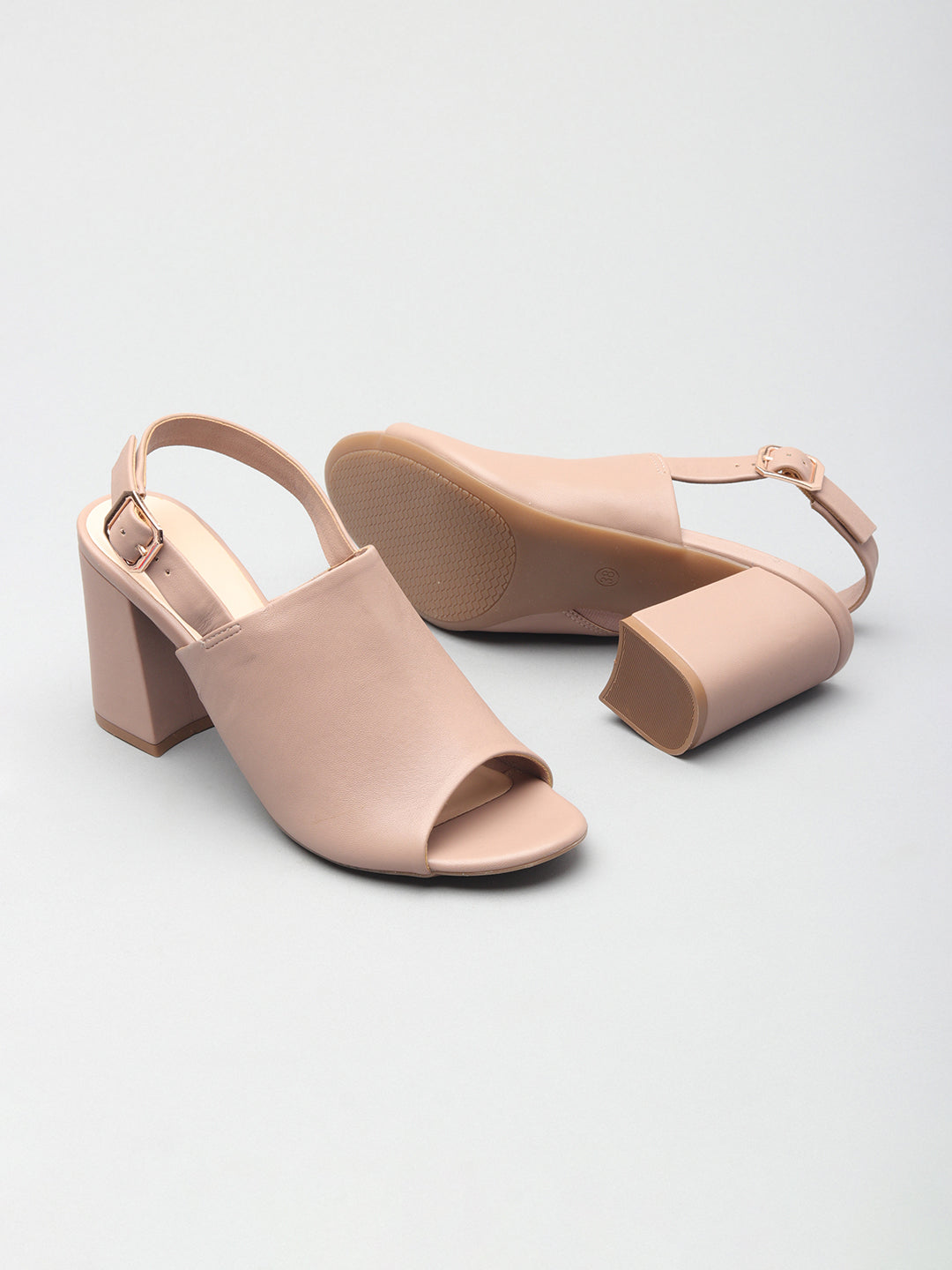 Nappa/Matt Casual Block Heel Sandals