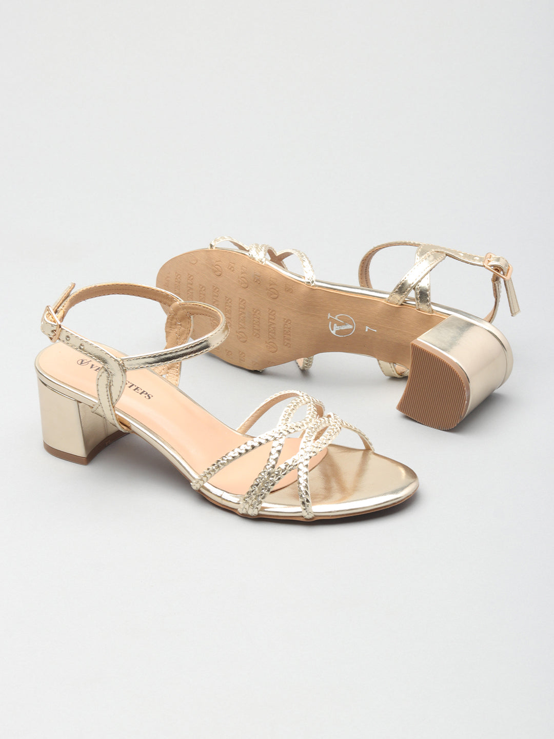 Womens Textured Embellished Sandals