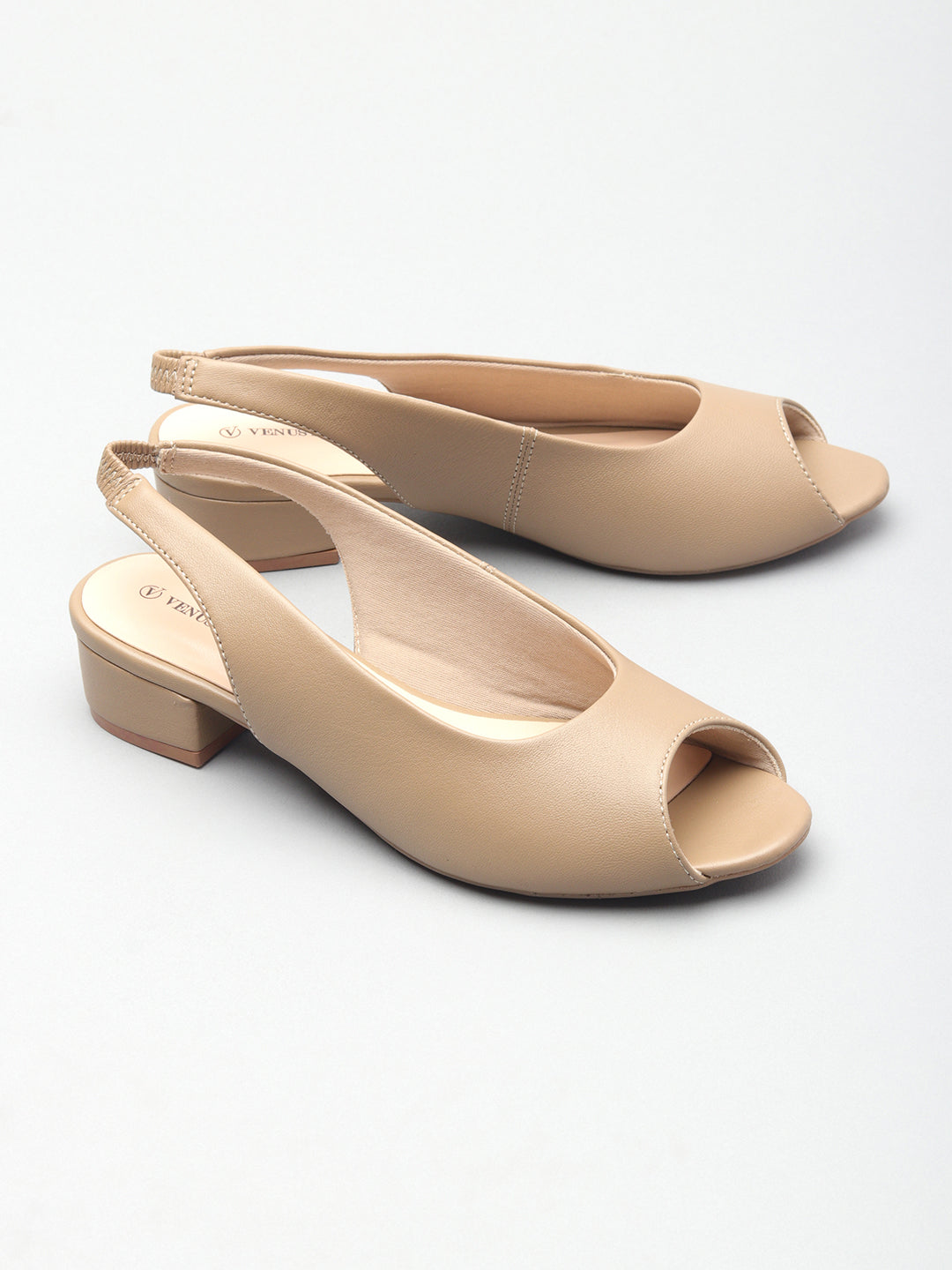 Casual Leather Block Heel Sandals