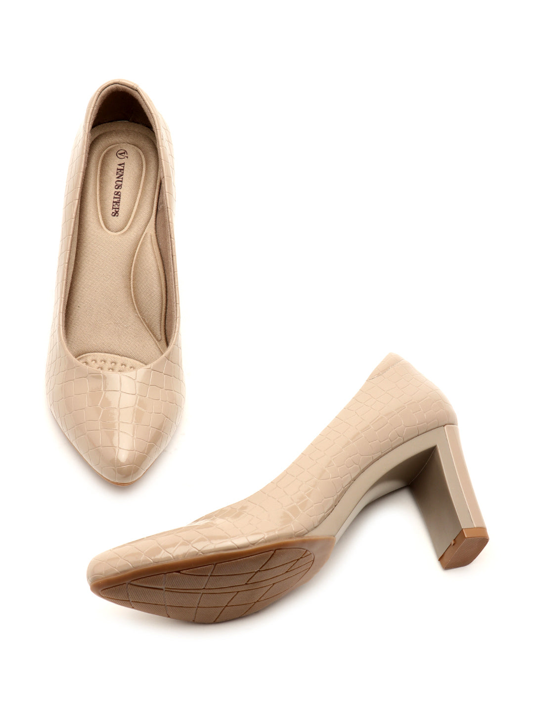 Venus Steps Block Heel Classic Ballerinas