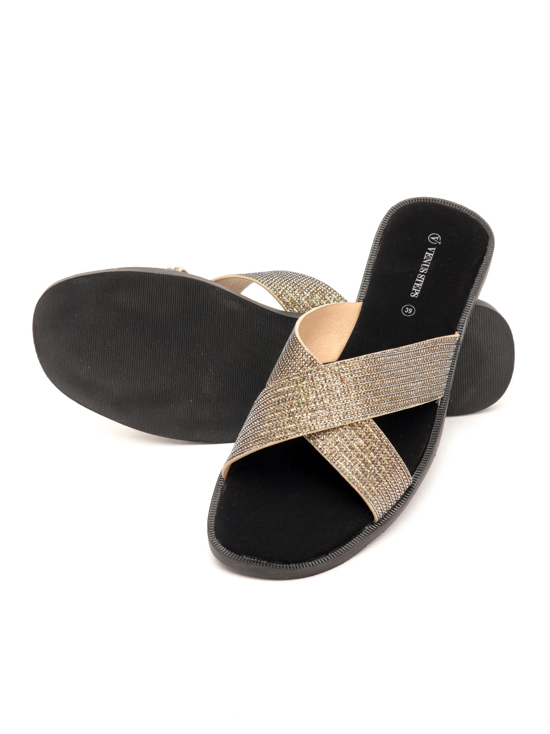 Venus Shimmery Flat heel Slippers