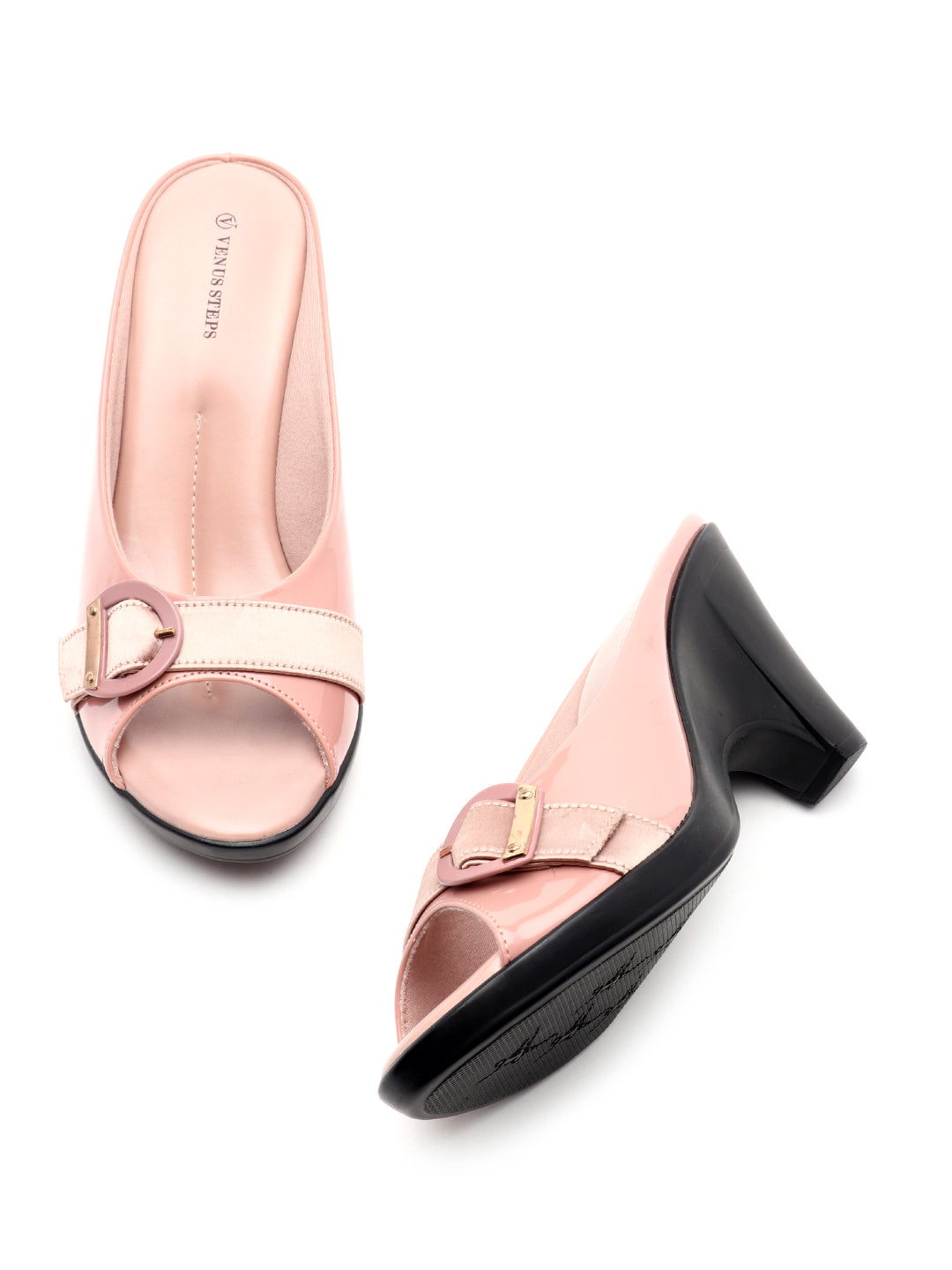 Venus PU Sole Block Heel Slippers