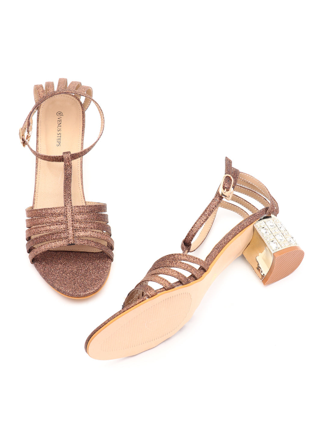 Venus Steps Mettalic Shade block heels