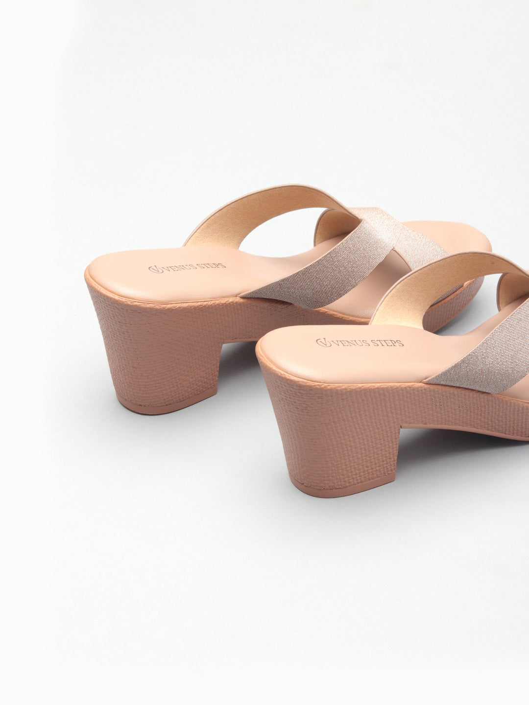 Colourblocked Block Heel Casual Slippers