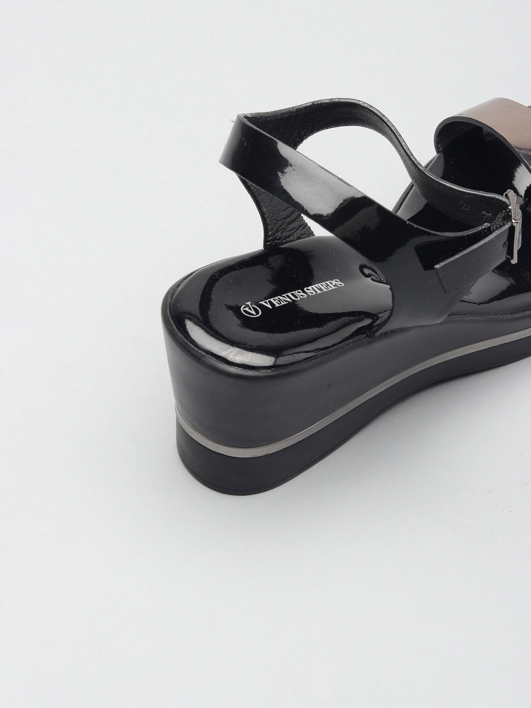 Womens Solid Wedhe Heel Sandals