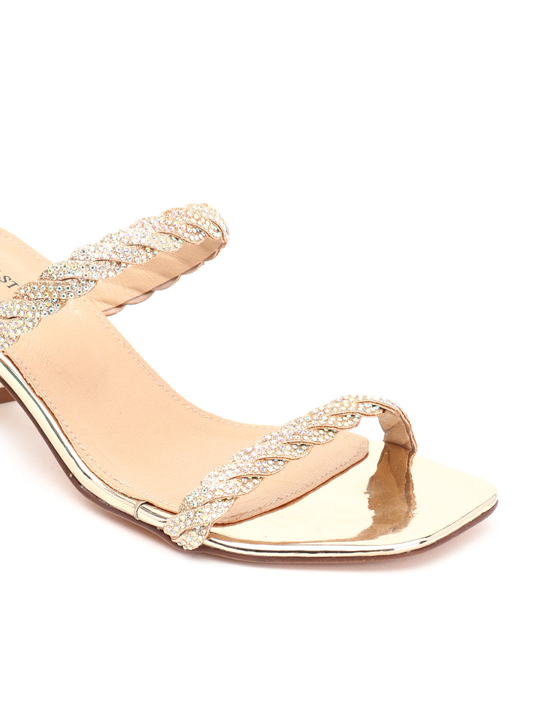 Venus Steps Shimmery Block Heel Slippers