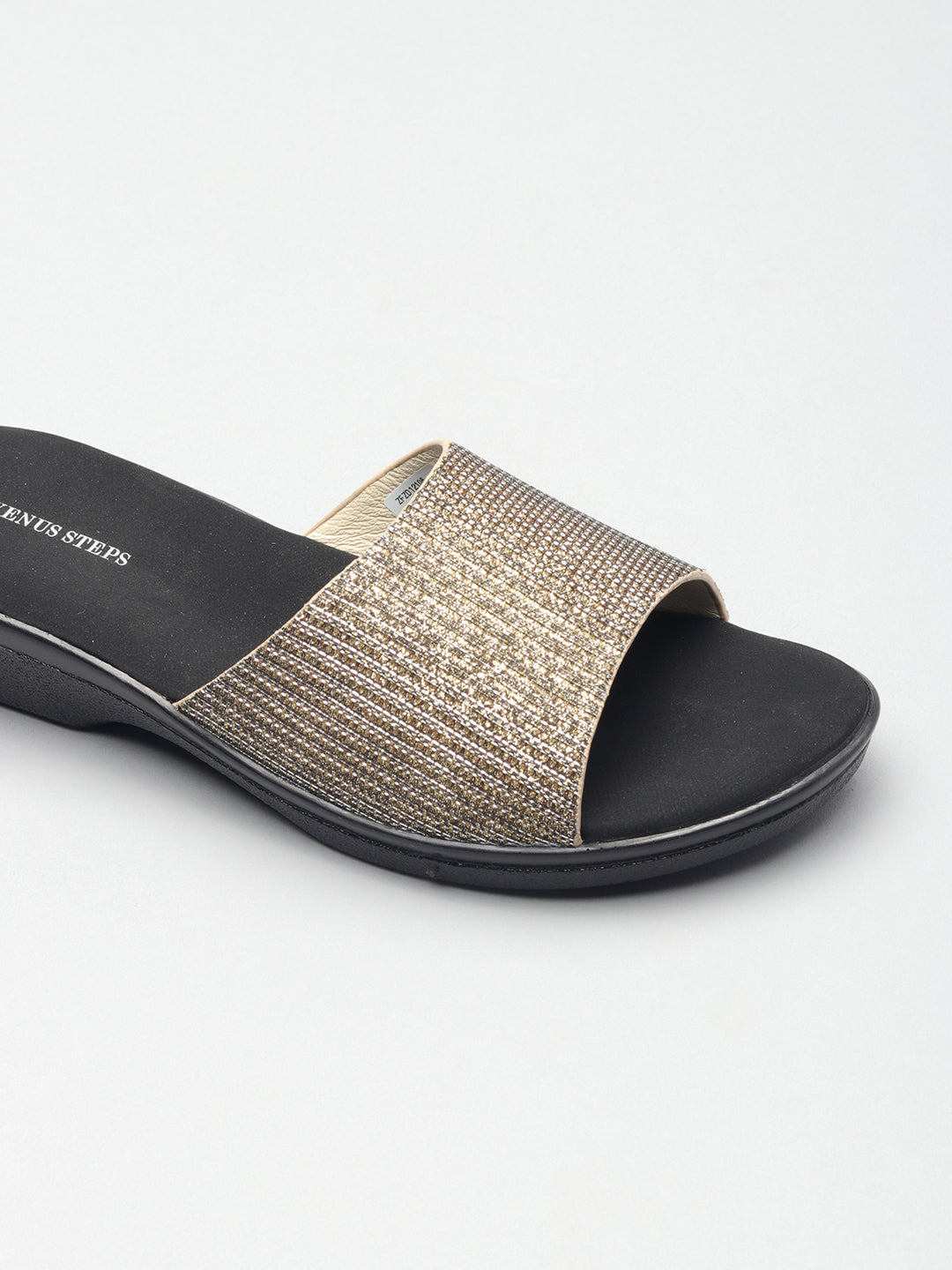 Classic Shimmery Wedge Heel Slippers