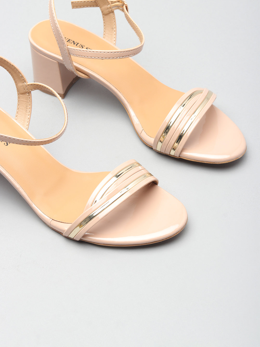 Patent/Glossy Block Heel Sandals