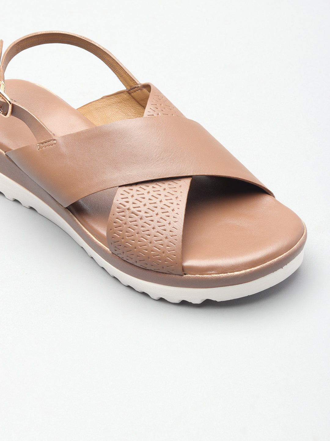 Comfortable And Textured Wedge Heel Sandals