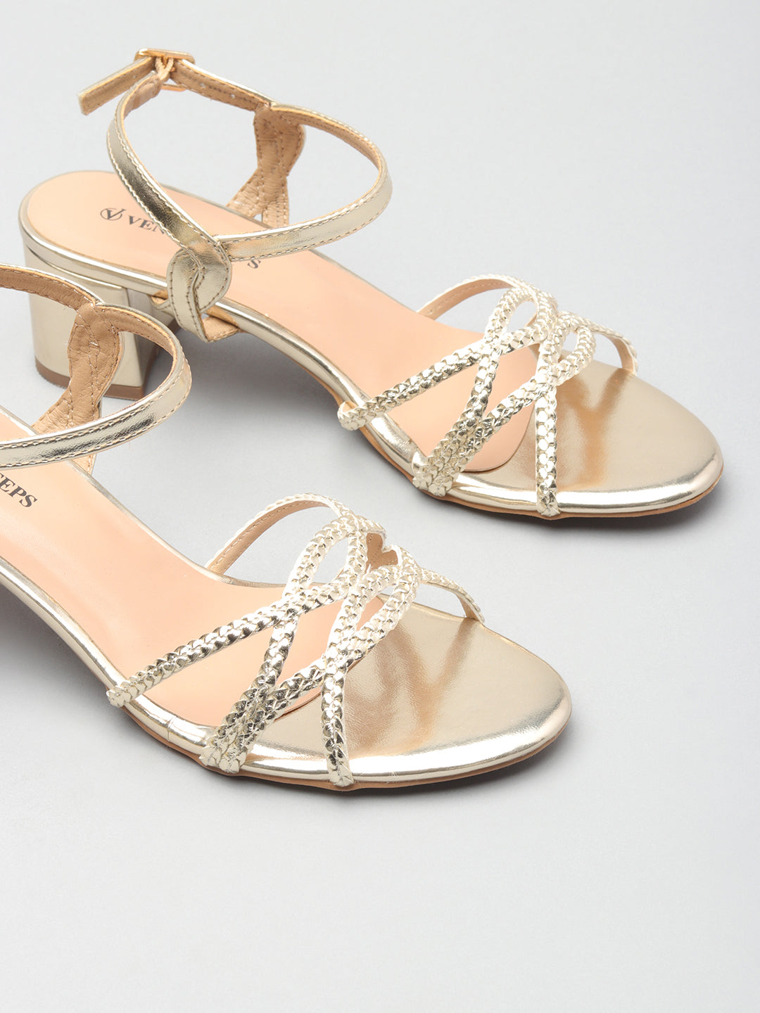 Womens Textured Embellished Sandals