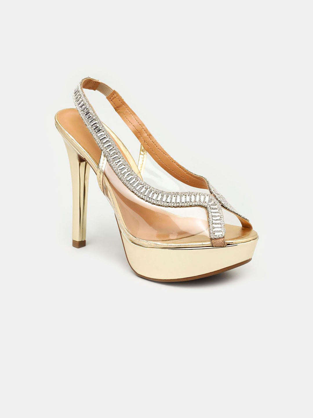 Mettalic stiletto pumps