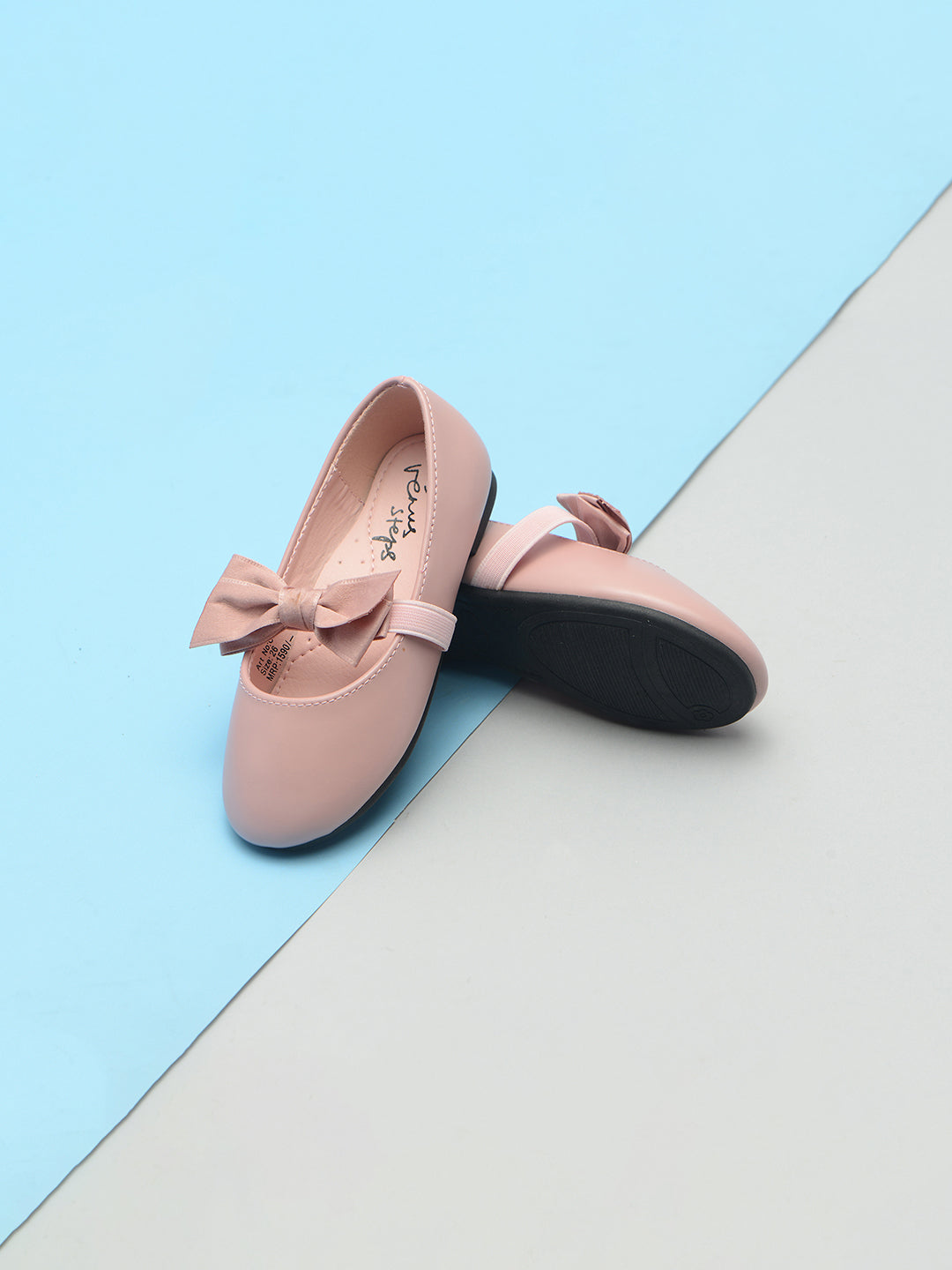 Pink Bow Design Strap Shoes