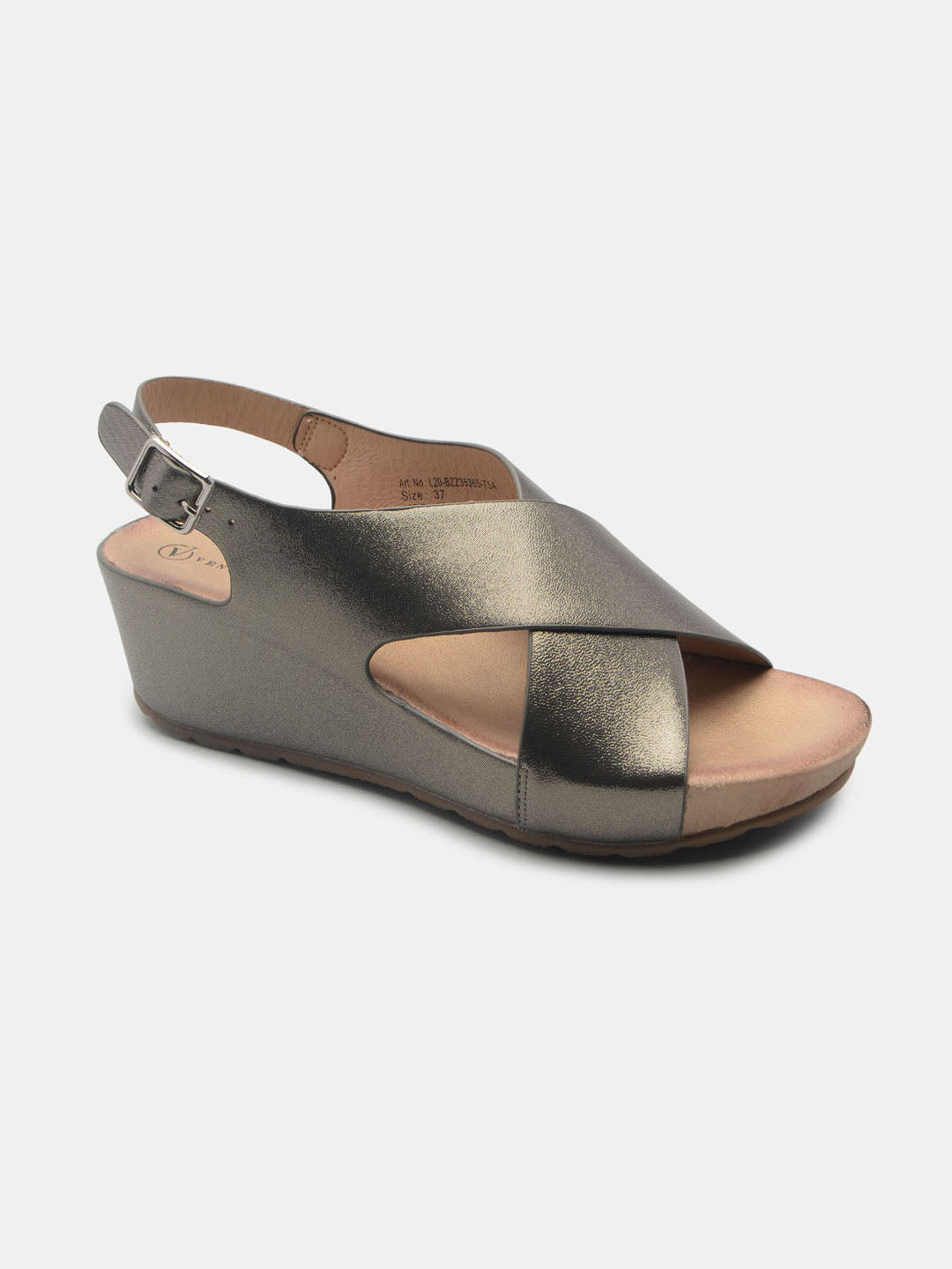 Metallic Cross Sandals