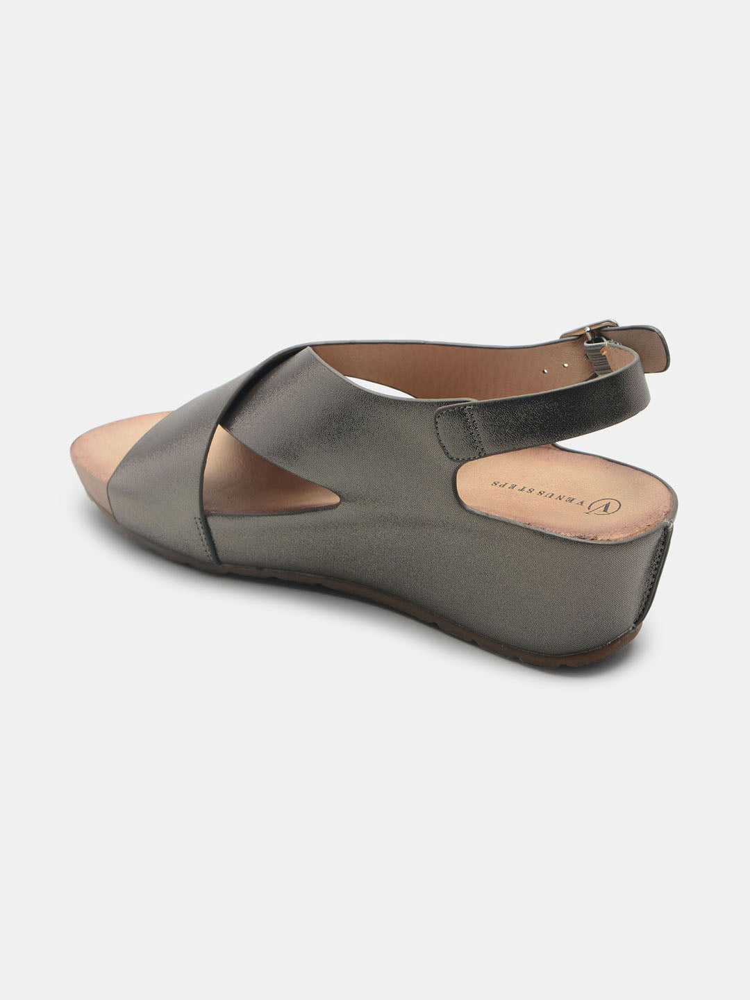 Metallic Cross Sandals