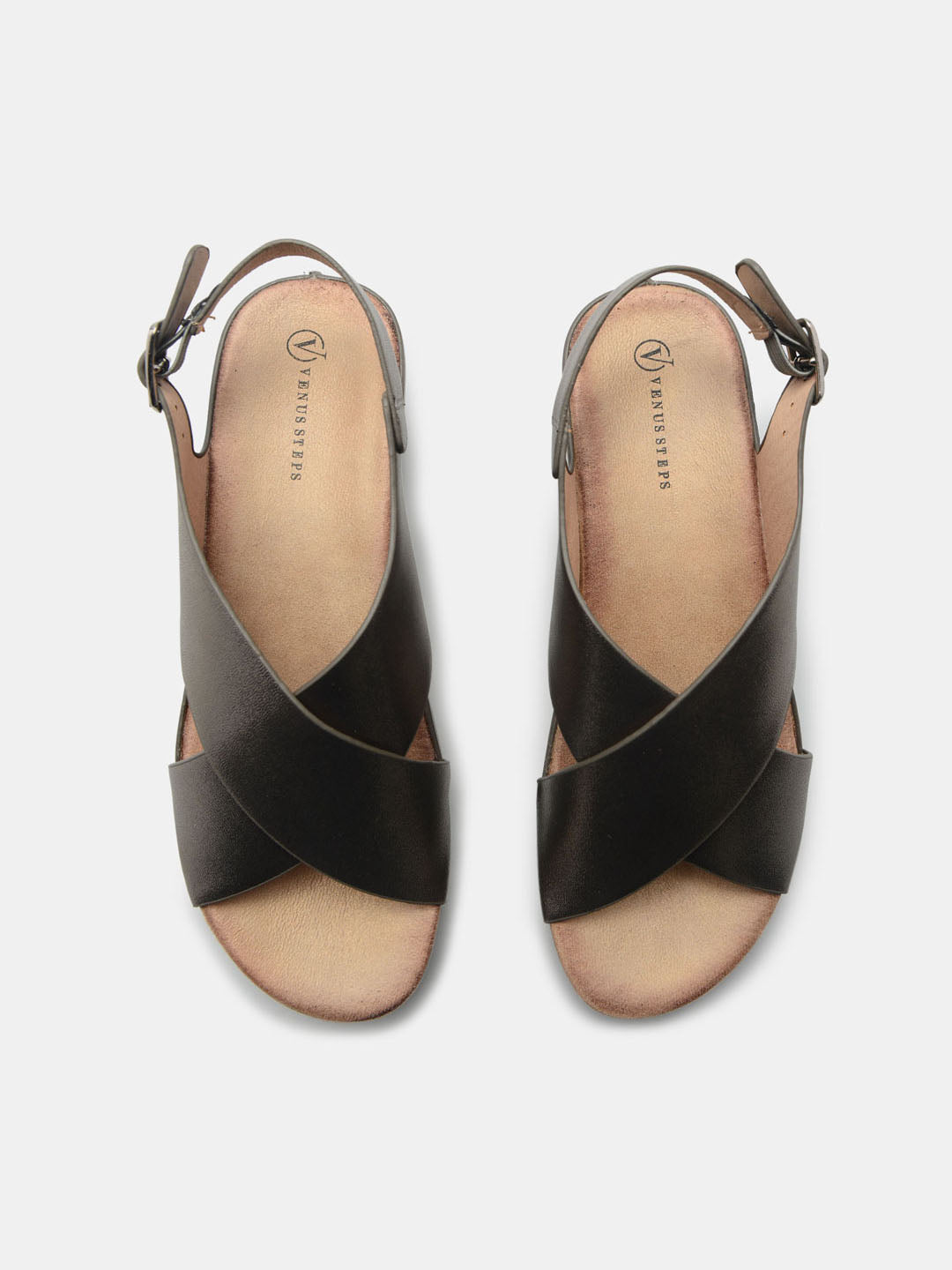 Metallic Cross Sandals