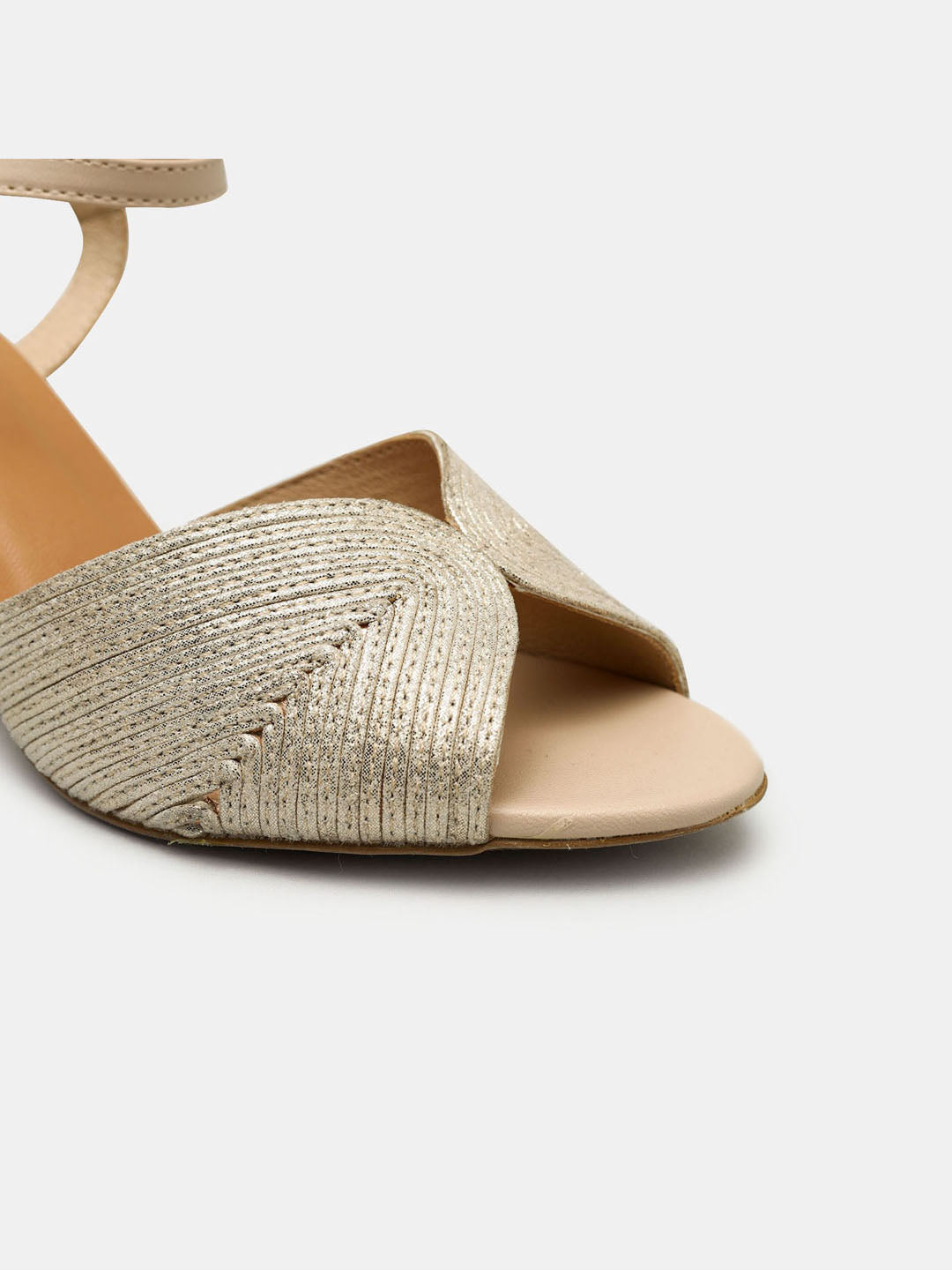 Metallic Block Heel Sandals