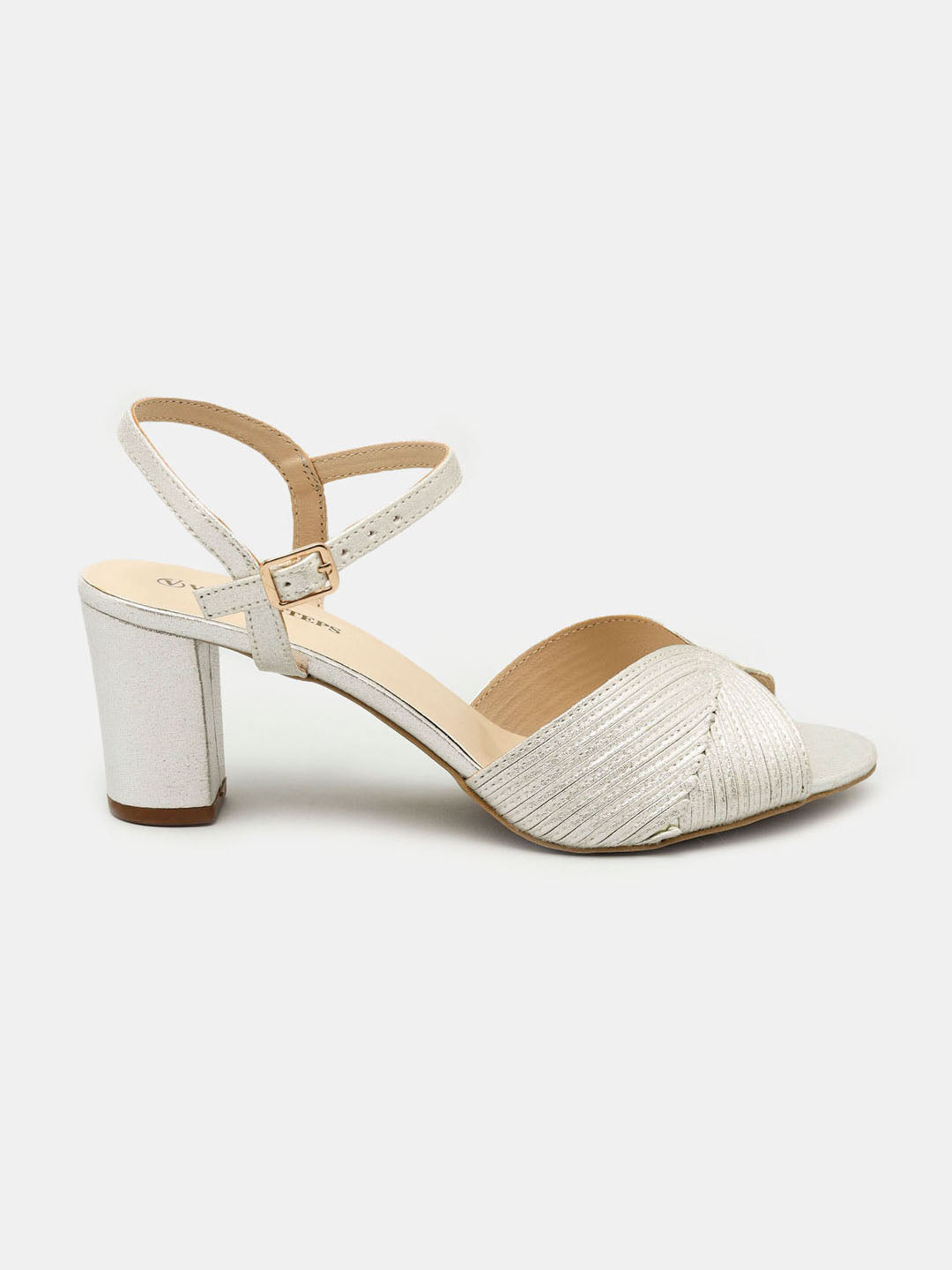 Metallic Block Heel Sandals