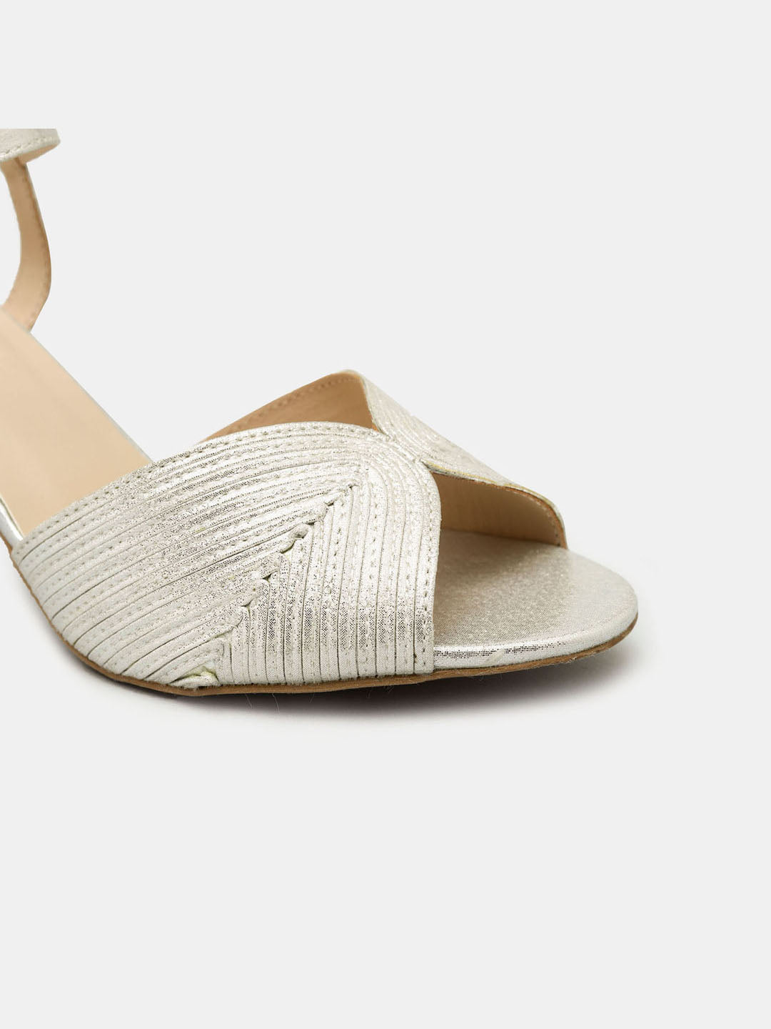 Metallic Block Heel Sandals