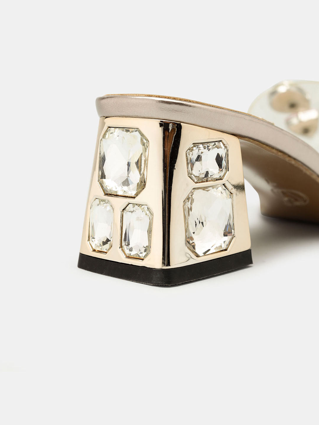 Golden Open-Toe Slip-ons