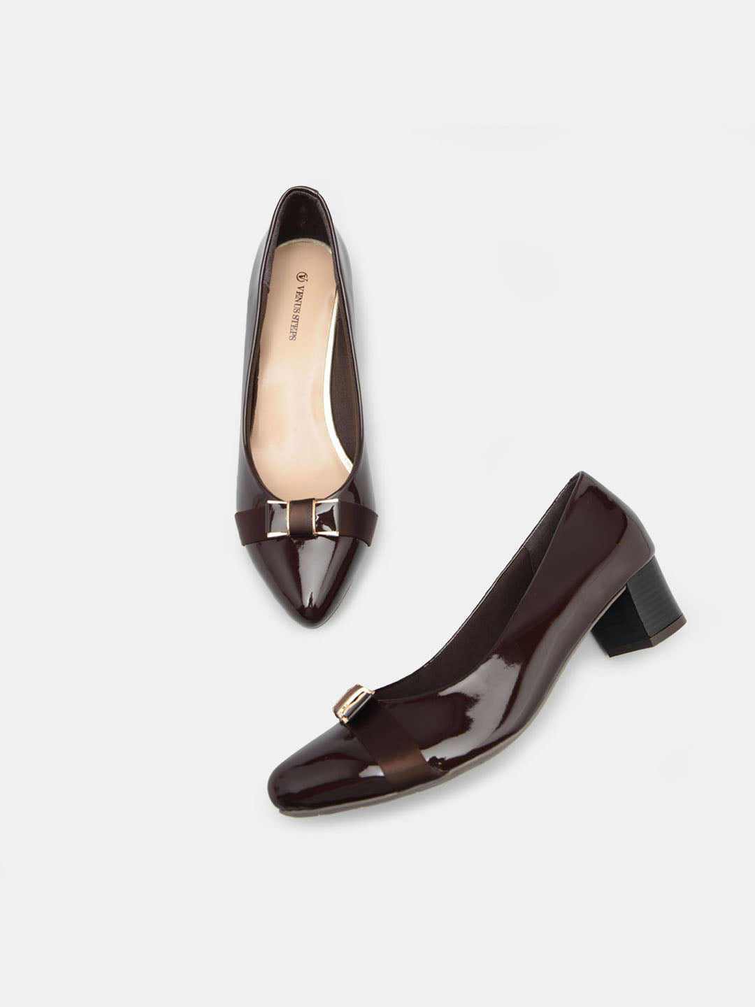 Textured Round Toe Pumps